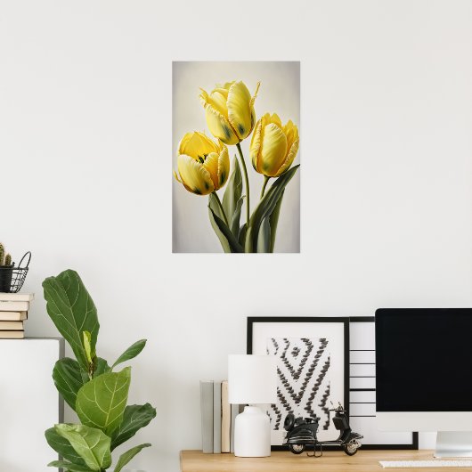 Gelbe Tulips Blume Art Print Poster (Heimbüro)