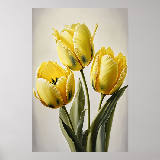 Gelbe Tulips Blume Art Print Poster (Vorne)