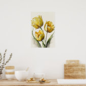Gelbe Tulips Blume Art Print Poster (Küche)