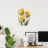 Gelbe Tulips Blume Art Print Poster (Heimbüro)