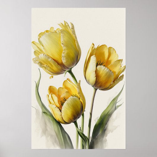 Gelbe Tulips Blume Art Print Poster (Vorne)