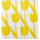 Gelbe Tulips-Blume-Muster Duschvorhang (Vorderseite)