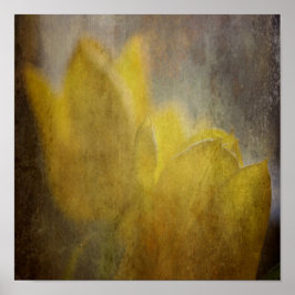 Gelbe Tulips Blume Rustikale Kunst Poster