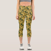 Gelbe Tulips Capri Leggings (Vorderseite)
