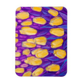 Gelbe Tulips Feldfrühlingsblumen Blumenbemalung Magnet (Vertikal)