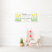 Gelbe Tulips Frühlingsblüte Rustikale Hochzeit Banner (Insitu)