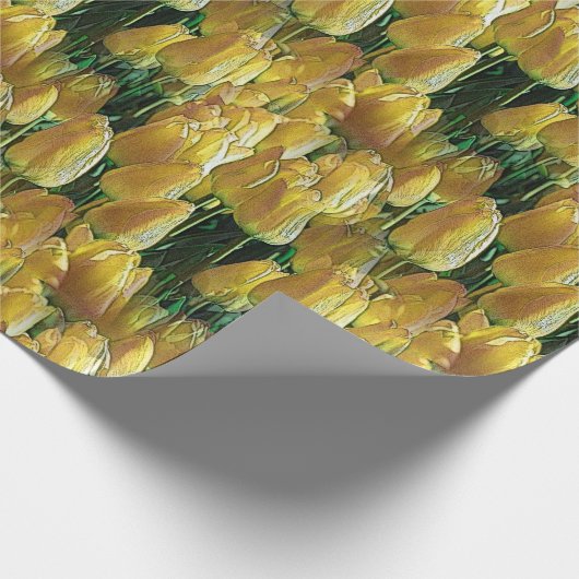 Gelbe Tulips Geschenkpapier (Ecke)