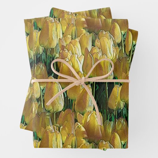 Gelbe Tulips Geschenkpapier Set (Beispiel)