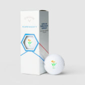 Gelbe Tulips Golf Ball mit Text (Verpackung)
