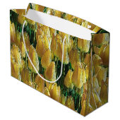Gelbe Tulips Große Geschenktüte (Rückseite Schrägansicht)