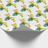 Gelbe Tulips in Vase auf weißem Umschlagpapier Geschenkpapier (Ecke)