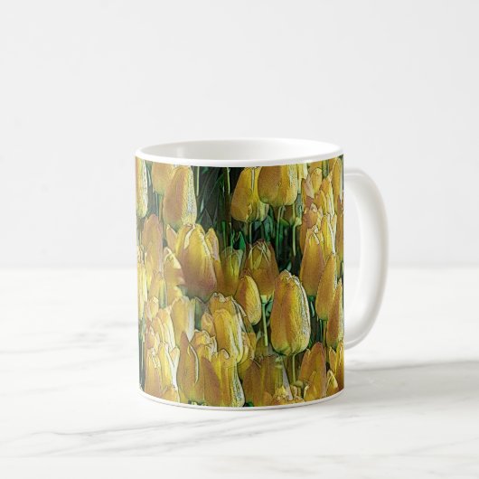 Gelbe Tulips Kaffeetasse (VorderseiteRechts)