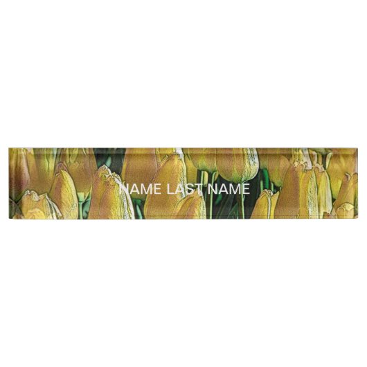 Gelbe Tulips Namensplakette (Vorderseite)