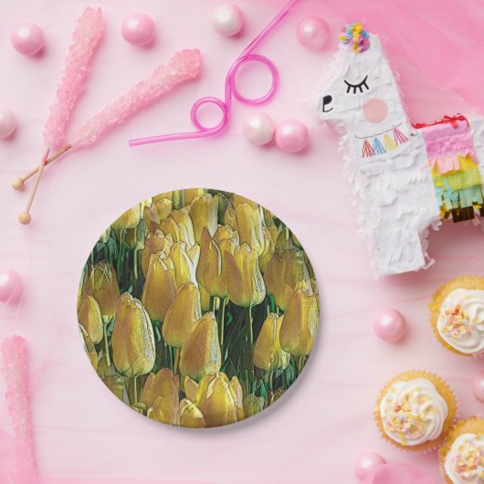 Gelbe Tulips Pappteller (Party)