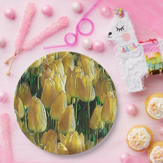 Gelbe Tulips Pappteller (Party)