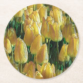 Gelbe Tulips Runder Pappuntersetzer (Vorderseite)