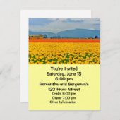 Gelbe Tulips und Schulbus Einladung (Vorne/Hinten)