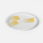 Gelbe Tulissen Frühlingsflorale Pappteller (Schrägansicht)