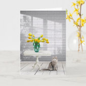 Gelbe Tulissen in der Fensterschattenkarte Karte (Gelbe Blume)