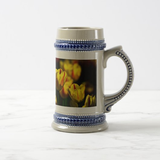 Gelbe Tulpe-Blume Bierglas (Rechts)