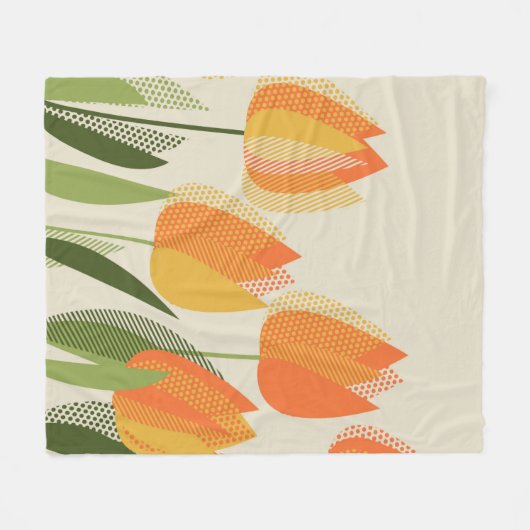 Gelbe Tulpe-Blume Fleecedecke (Vorderseite (Horizontal))
