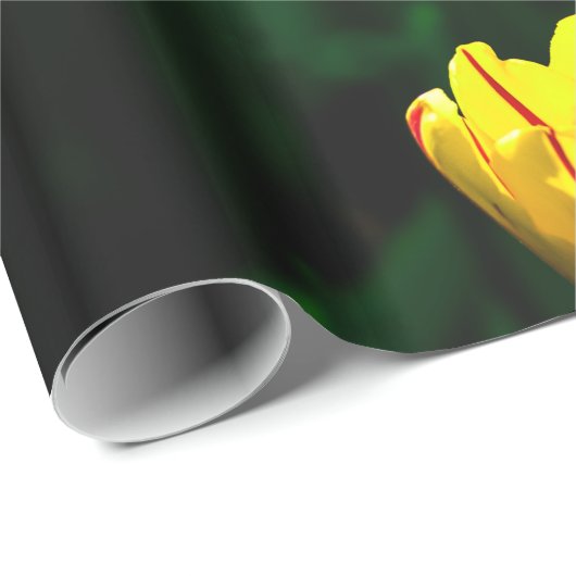 Gelbe Tulpe-Blume Geschenkpapier (Rolleneckpunkt)