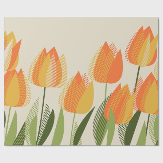 Gelbe Tulpe-Blume Geschenkpapier (Flach)