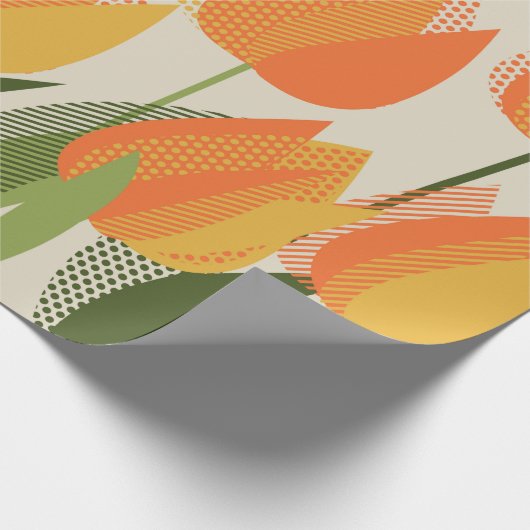 Gelbe Tulpe-Blume Geschenkpapier (Ecke)