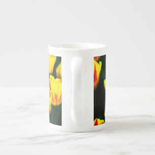Gelbe Tulpe-Blume Porzellantasse