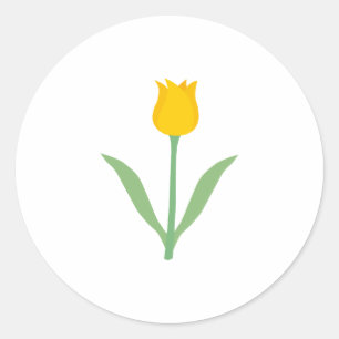 Gelbe Tulpe-Blume Runder Aufkleber