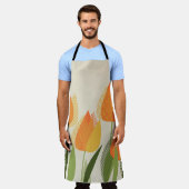 Gelbe Tulpe-Blume Schürze (Getragen)