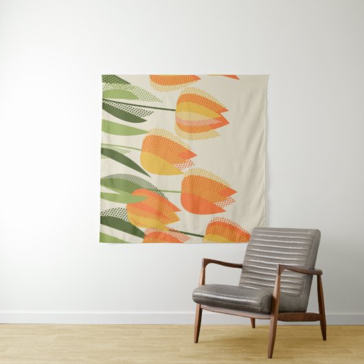 Gelbe Tulpe-Blume Wandteppich (Beispiel (Horizontal))