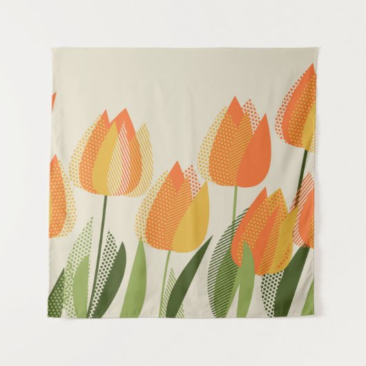Gelbe Tulpe-Blume Wandteppich (Vorderseite)