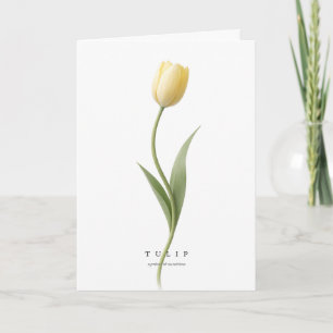Gelbe Tulpe Botanische Kunst Symbol für Sonnensche Karte
