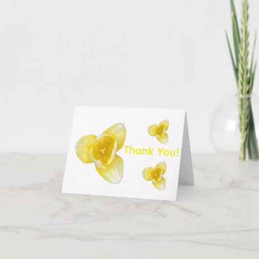 Gelbe Tulpe Dankeskarte (Vorderseite)