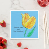 Gelbe Tulpe rote Highlights Serviette (Beispiel)