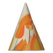 Gelbe Tulpe: Vintages Element mit leuchtender Fede Partyhütchen (Rechts)