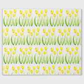 Gelbe Tulpen Blume Aquarell Vintag Geschenkpapier (Flach)