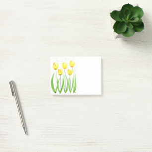Gelbe Tulpen Blume Wasserfarbenwelt Frühling Post-it Klebezettel