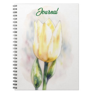 Gelbe Tulpen-Blumenkunst Personalisiertes Tagebuch