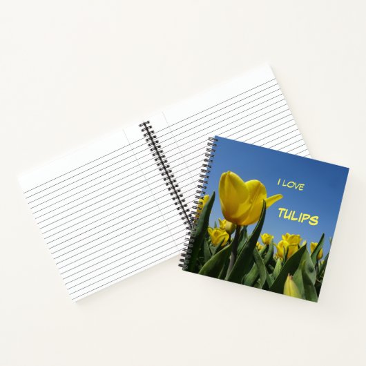 Gelbe Tulpen Feldkruste. Textheft Notizblock (Innenseite)