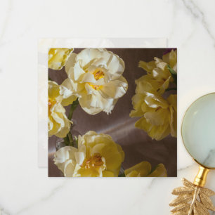 Gelbe Tulpen-Foto-Stillleben, vintage Ästhetik Dankeskarte