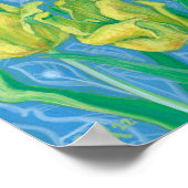 Gelbe Tulpen, Frühlingsblumen Blumenbemalung Poster (Ecke)