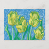 Gelbe Tulpen, Frühlingsblumen Blumenbemalung Postkarte (Vorderseite)