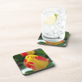 Gelbe Tulpen Getränkeuntersetzer (Rechte Seite)