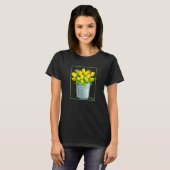 Gelbe Tulpen Im Container Boho Blumengarten T-Shirt (Vorne ganz)