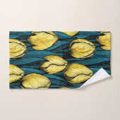 Gelbe Tulpen mit blauen Blätter Badhandtuch Set (Handtuch)