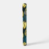 Gelbe Tulpen mit blauen Blätter iPhone Hülle (Linke Seite)