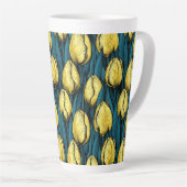 Gelbe Tulpen mit blauen Blätter Milchtasse (Rechte Ecke)