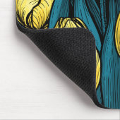 Gelbe Tulpen mit blauen Blätter Mousepad (Ecke)